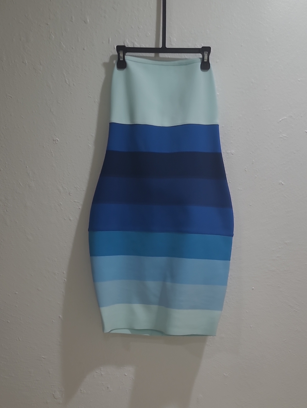 bebe Ombre Blue Striped Pencil Skirt